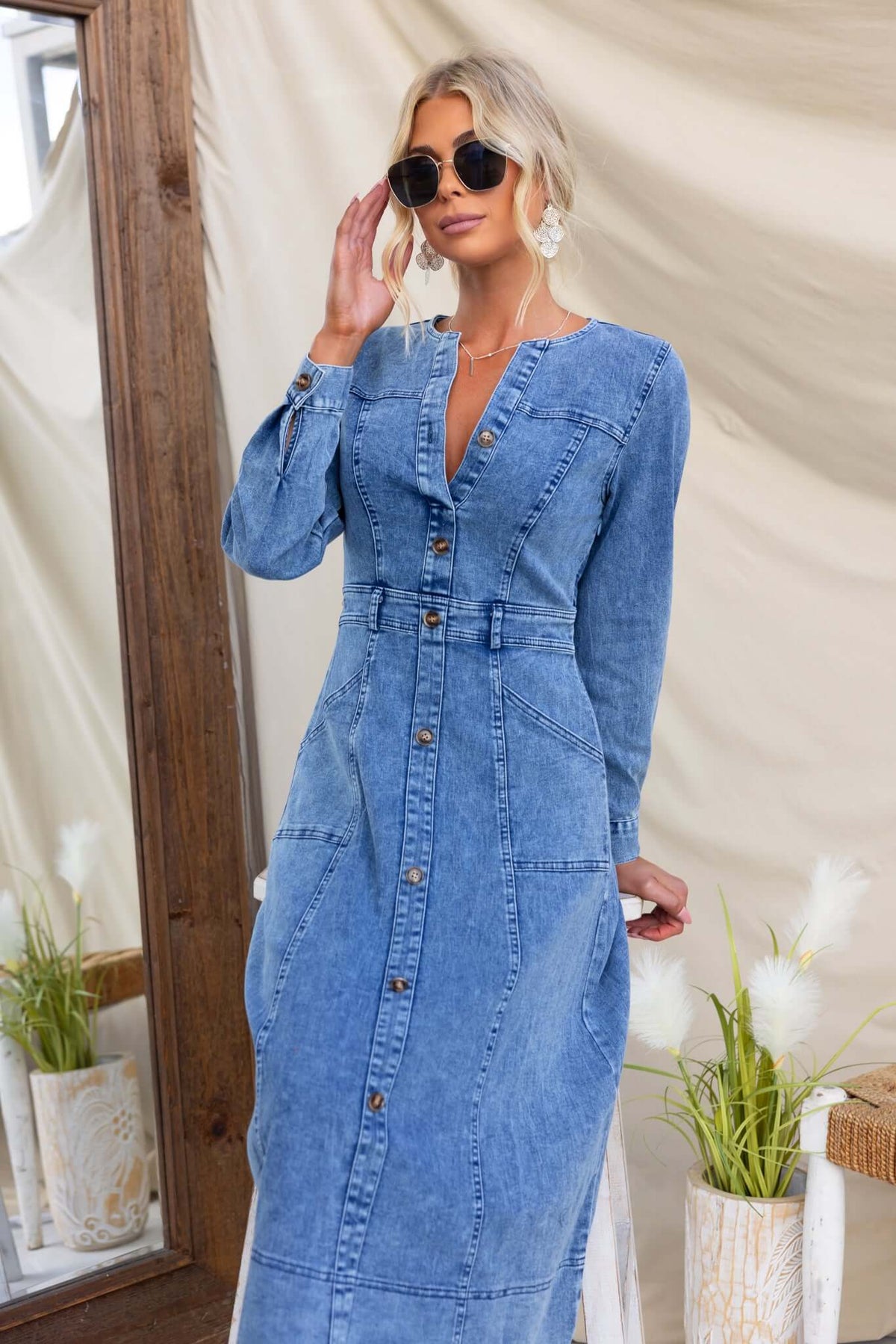 Sharlo Denim Midi Dress