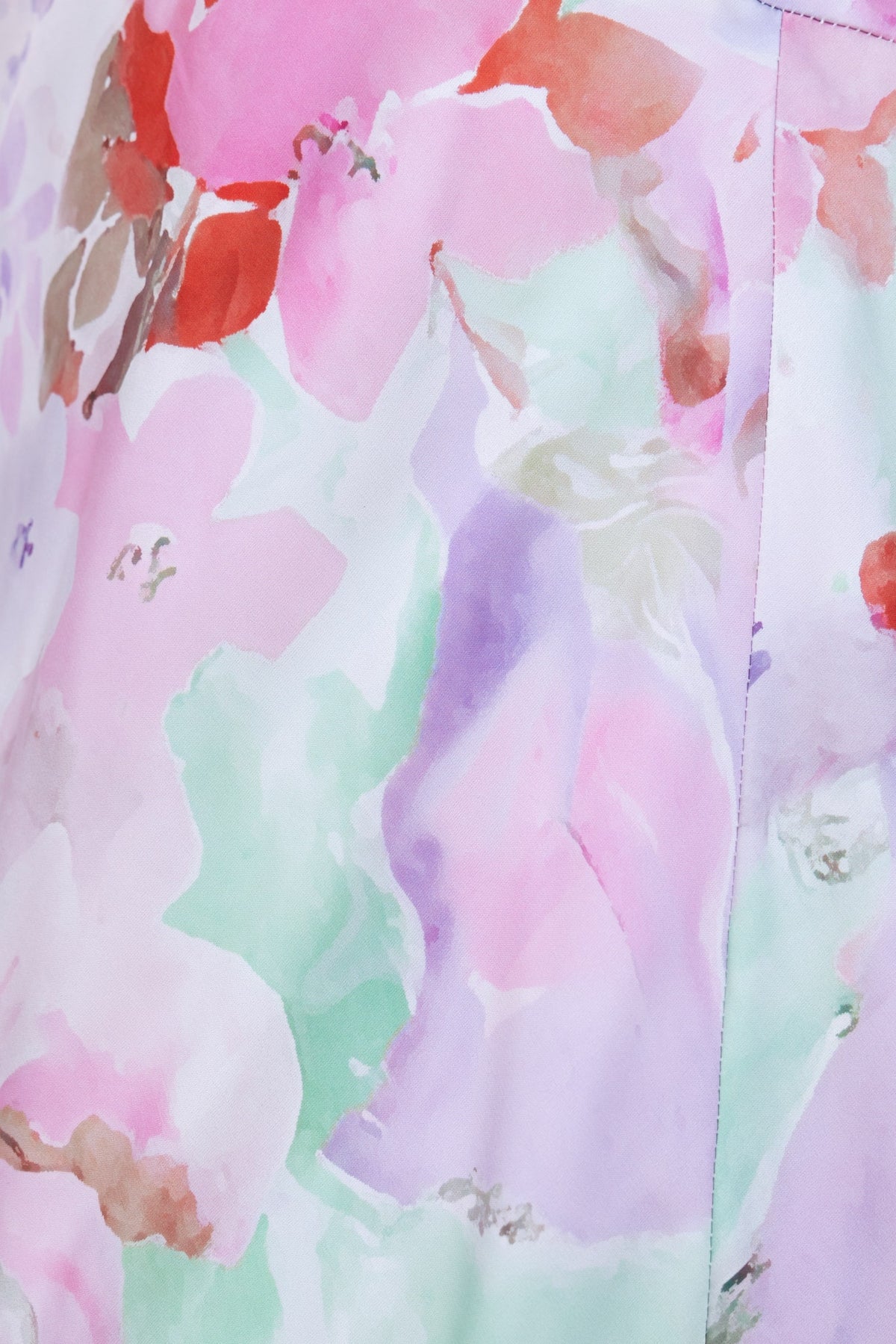 Close-up of floral pattern on Kindred Maxi Dress with pastel colors and soft textures.