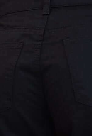 Close-up view of black Bowie Cargo Pants showcasing back pockets and low-mid waist design.