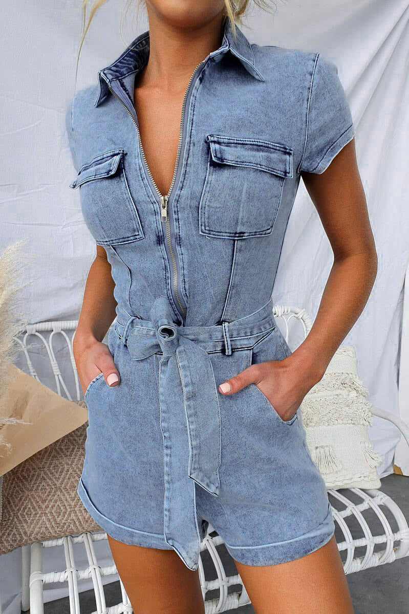 Uphill Denim Playsuit