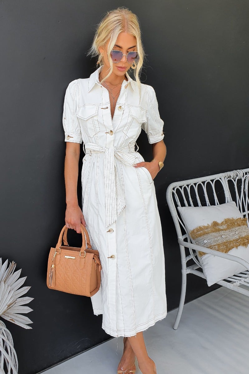 Morgan Denim Midi Dress – Amaroso Boutique