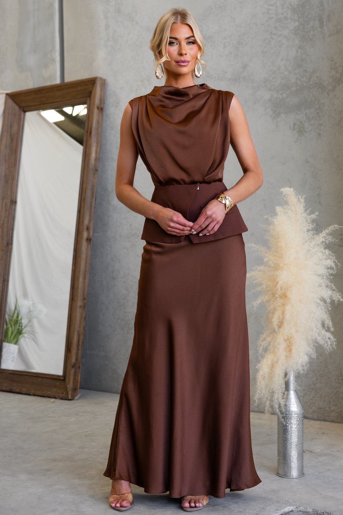 dress to impress floor length dress Jasmine maxi dress black