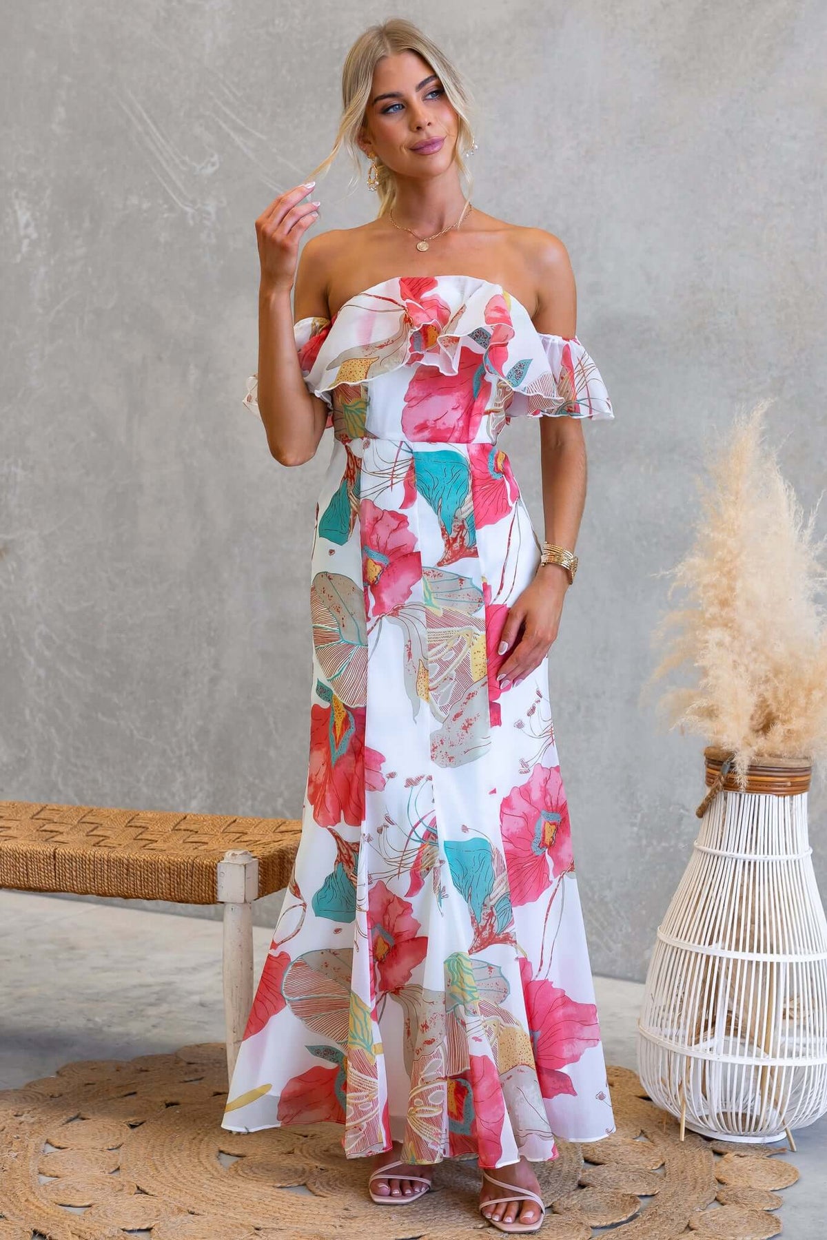 maxi dresses online australia Salty Palm Orielle Embroidered Maxi Dress