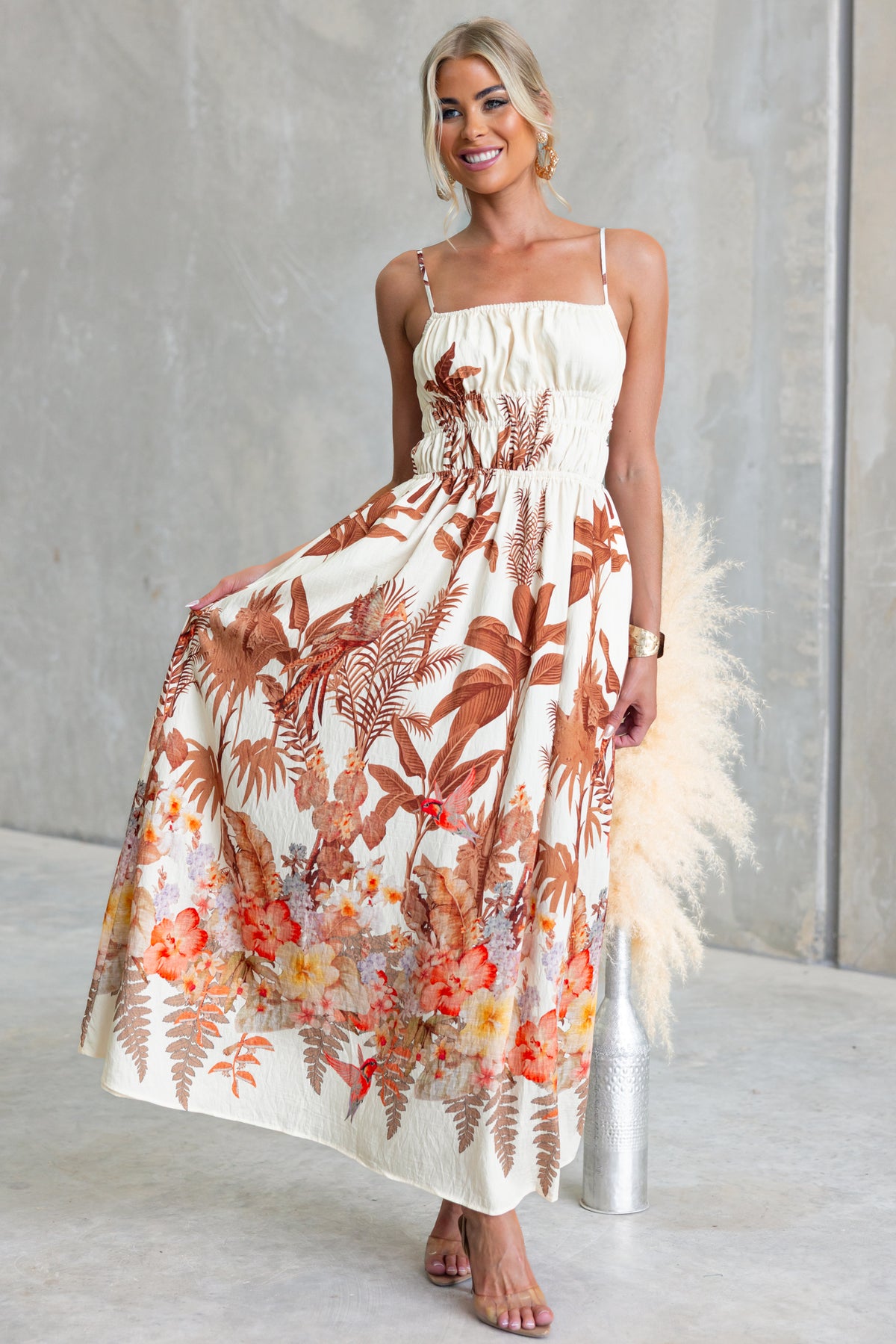 Feather Flora Maxi Dress