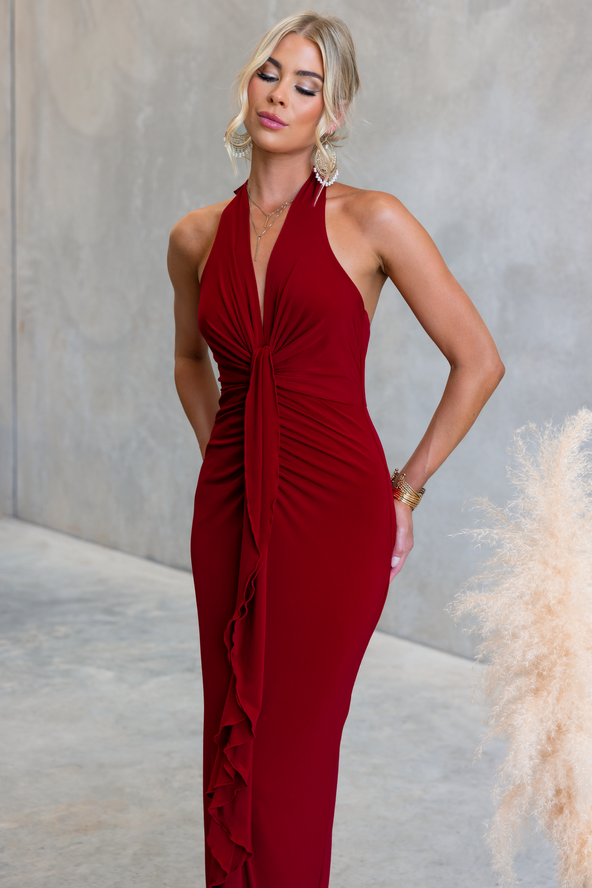 Rosy Mirage Maxi Dress