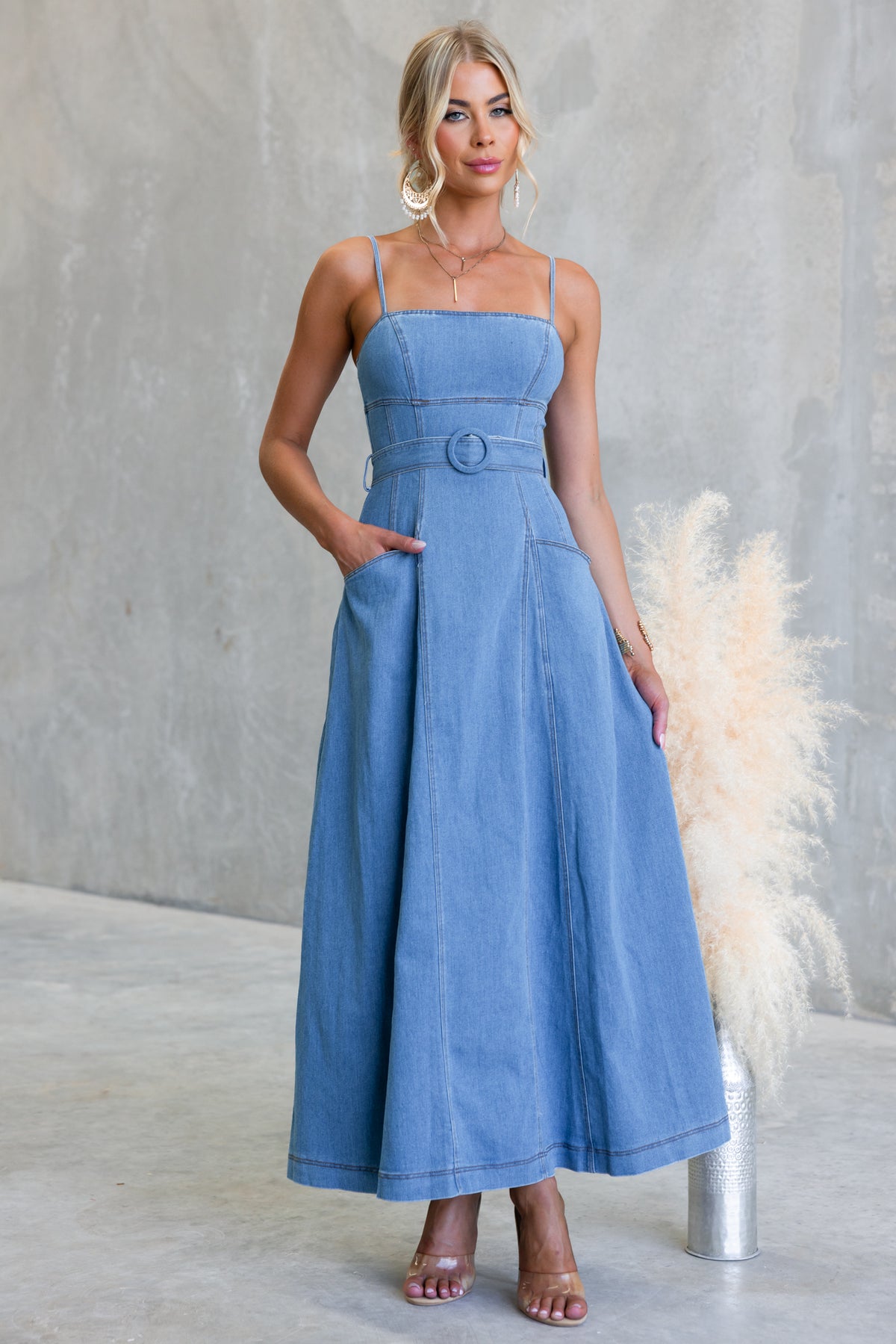 Harp Denim Midi Dress