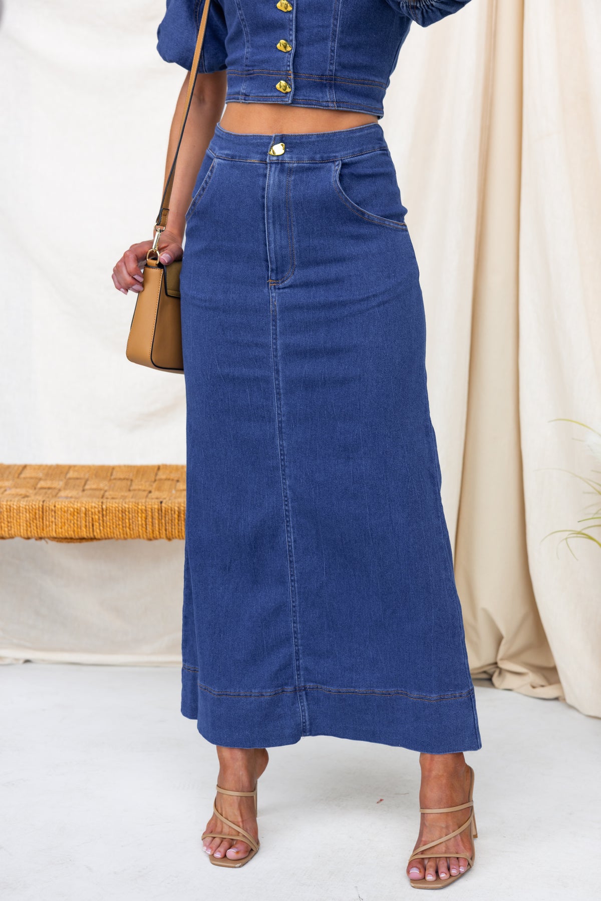 Brynah Denim Maxi Skirt