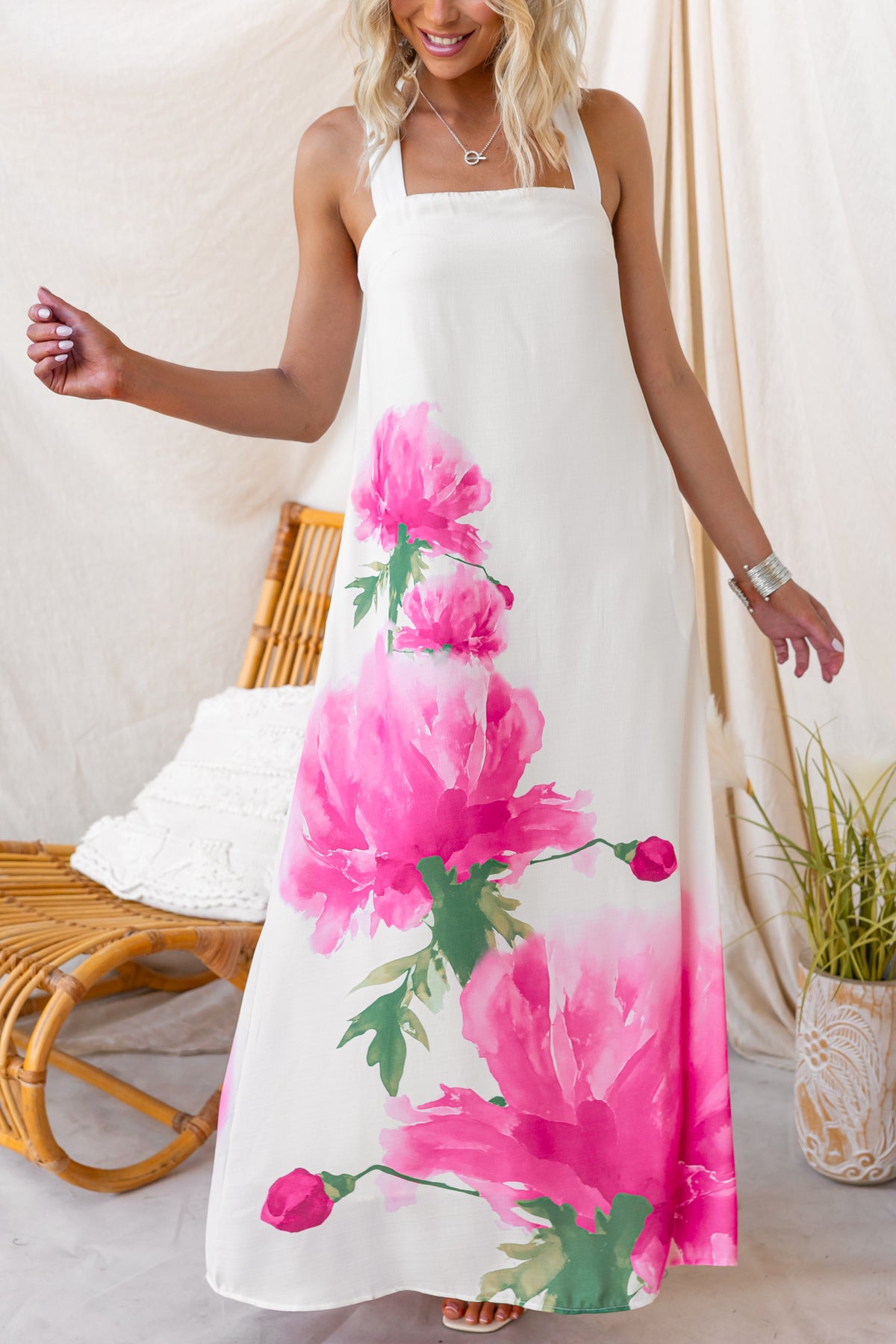 Fig Gardenia Maxi Dress