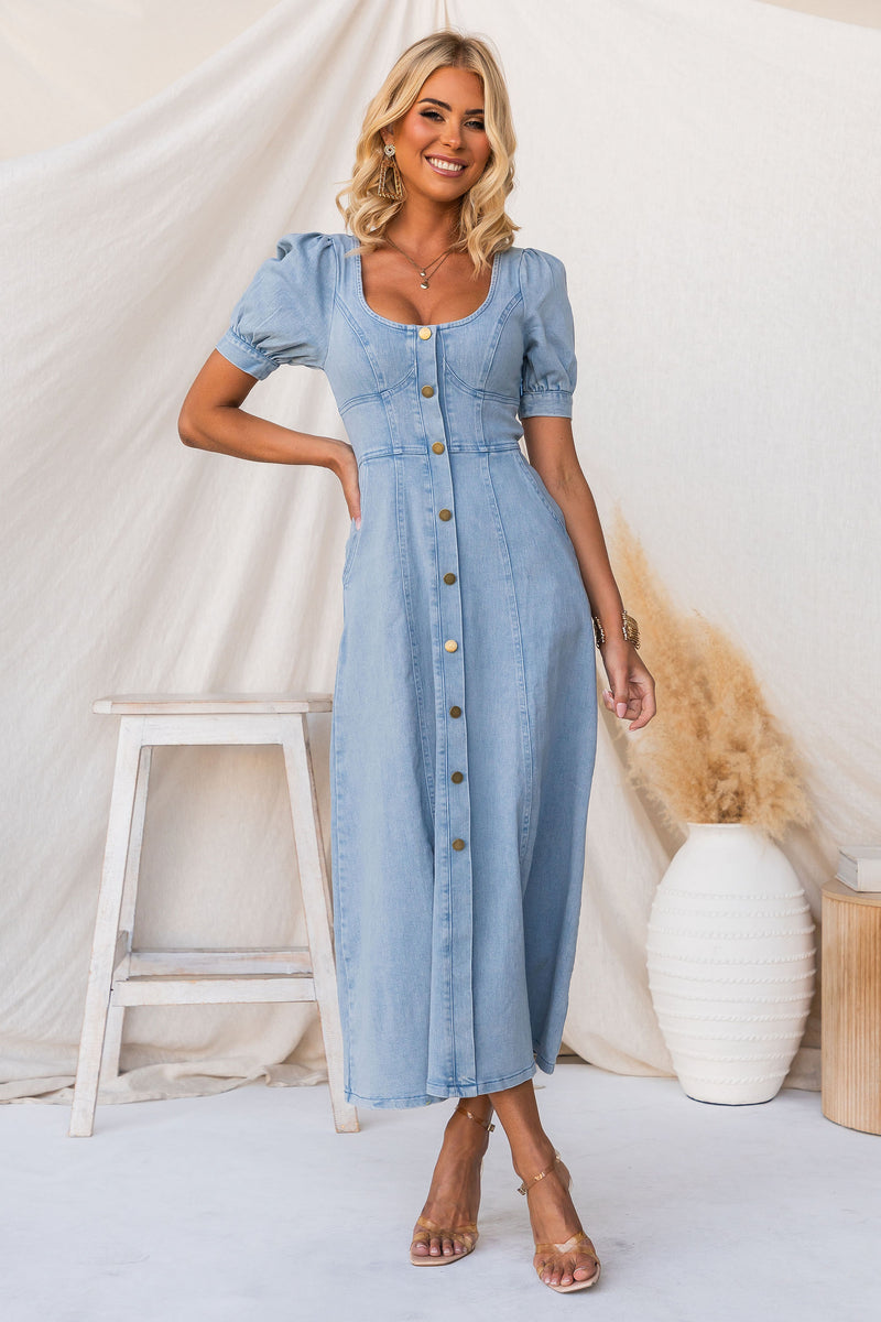 denim dress au Marcelline Denim Dress | Rinse Wash