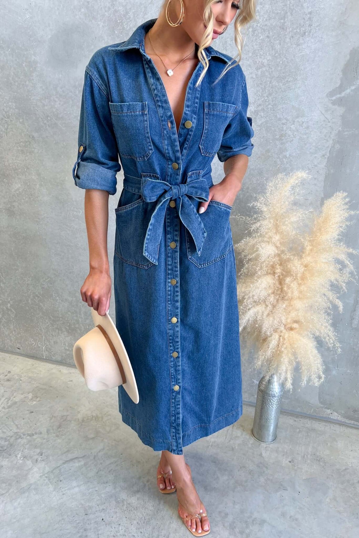 Alley Denim Maxi Dress