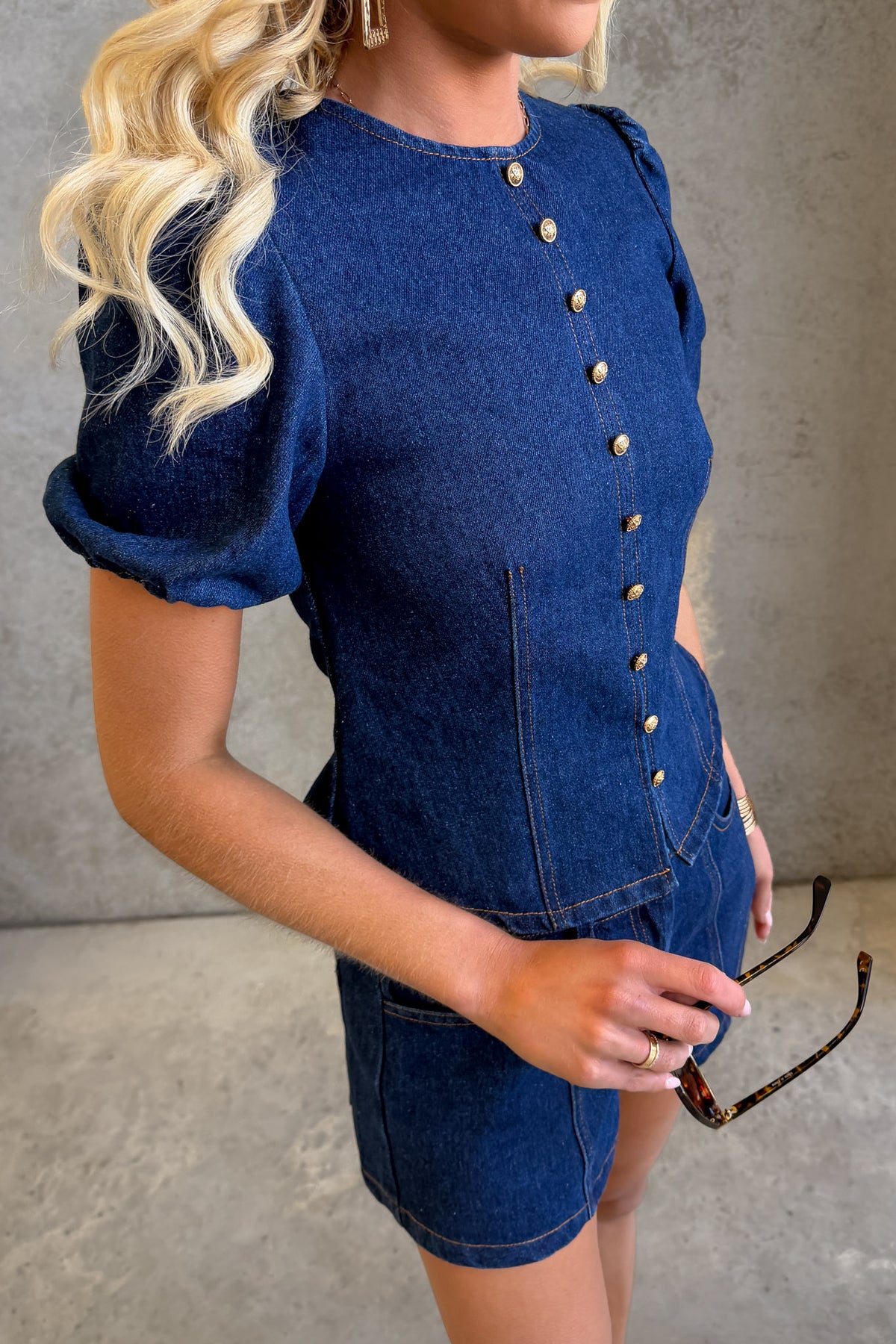 Rina Denim Top