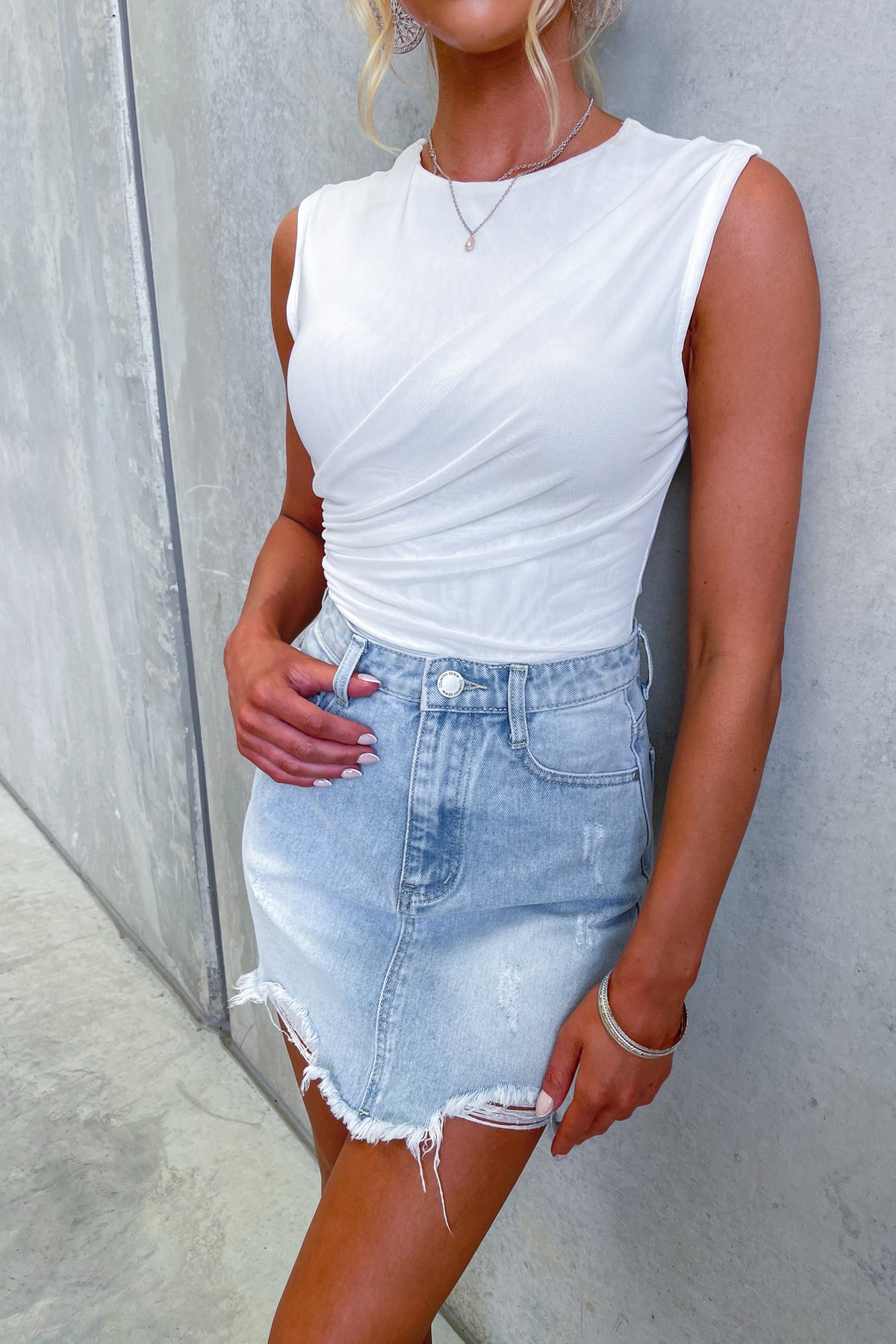 Aubrey Blu Denim Skirt