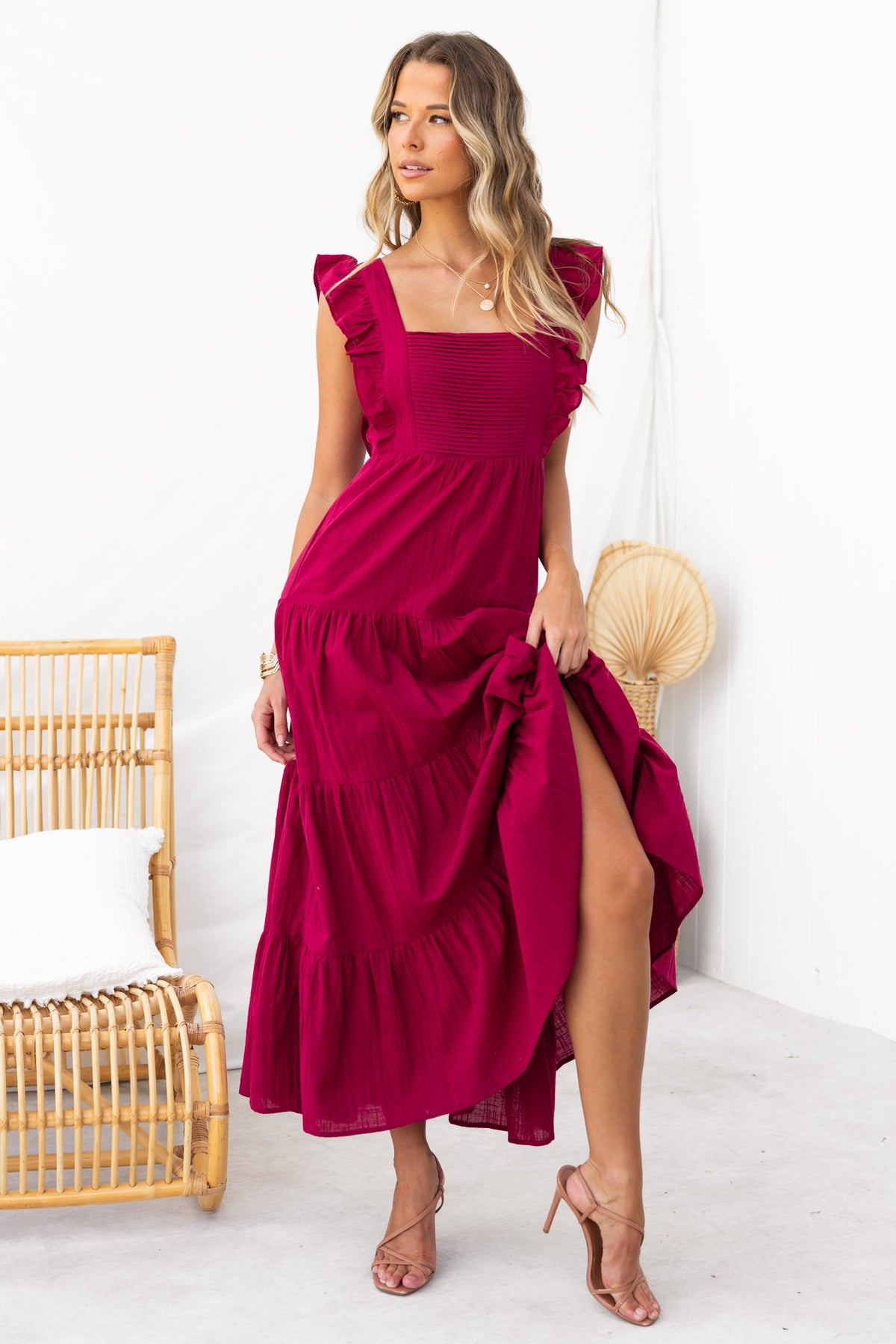 giada red dress Silk Midi Length Dress