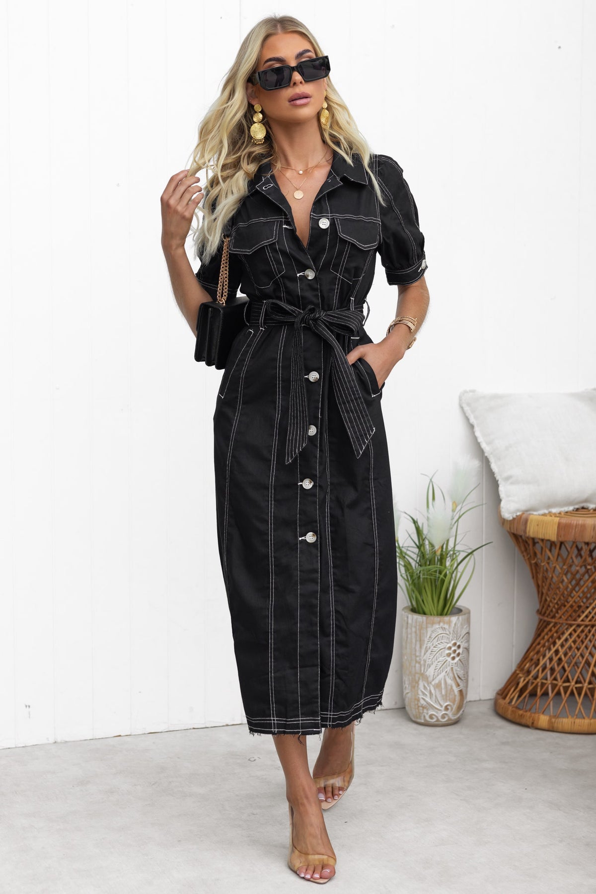 Morgan Denim Midi Dress – Amaroso Boutique