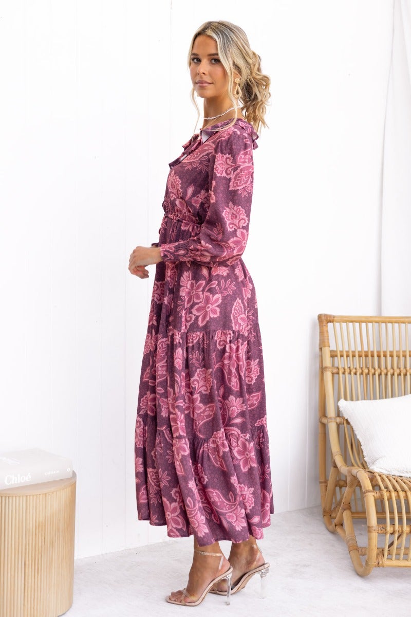 essie maxi dress Essie Drawstring Floral Maxi Dress Innovare Denim