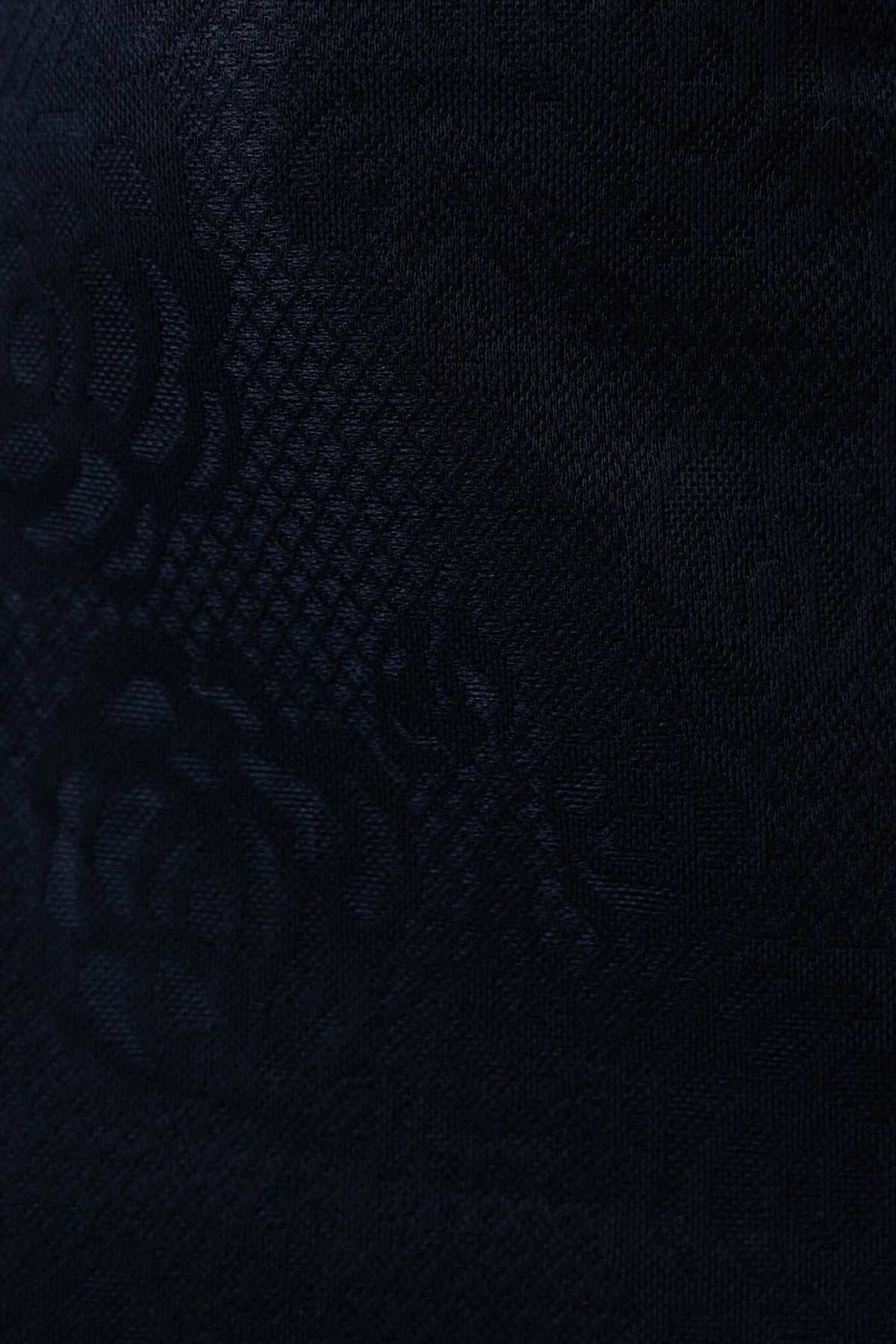 Textured black fabric with floral patterns, showcasing detailed design elements for the Amoras Maxi Dress.