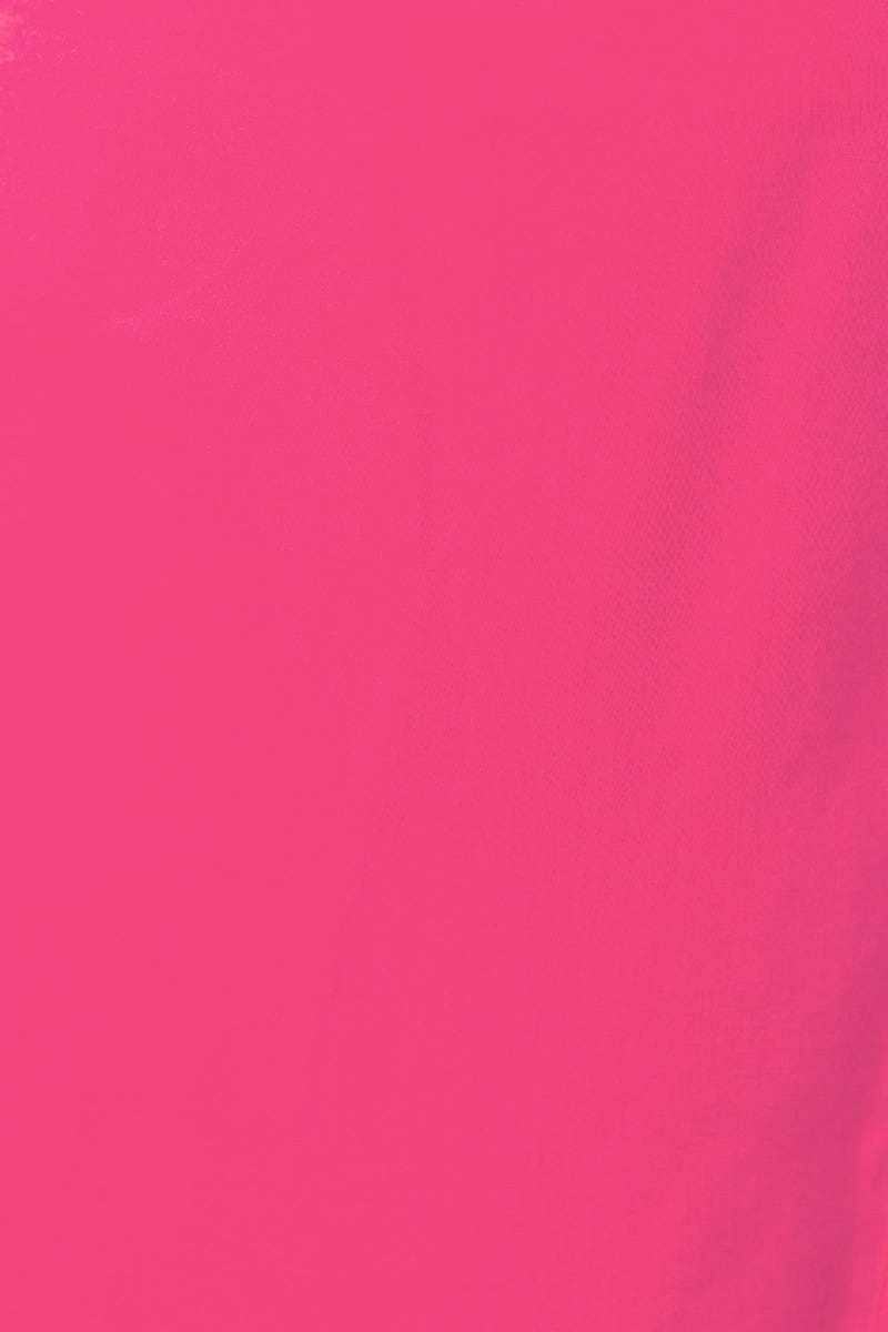 Bright pink fabric texture of Nerida Wrap Midi Skirt, showcasing its vibrant color and smooth surface.