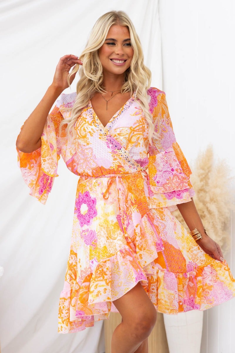 Fools Gold Wrap Dress Amaroso Boutique Fools Gold Wrap Dress Amaroso Boutique