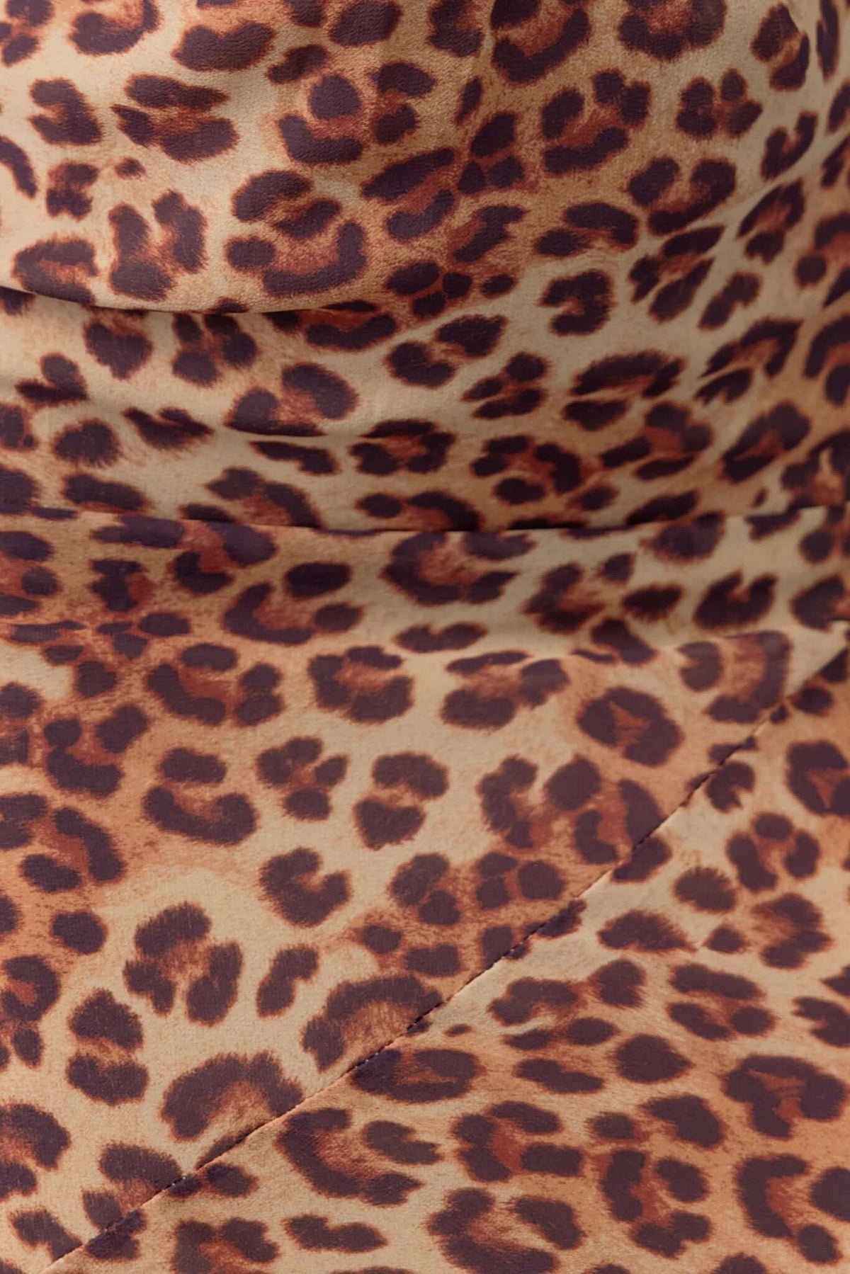 Leopard print fabric detail of Bronx Maxi Dress showcasing luxurious chiffon texture.