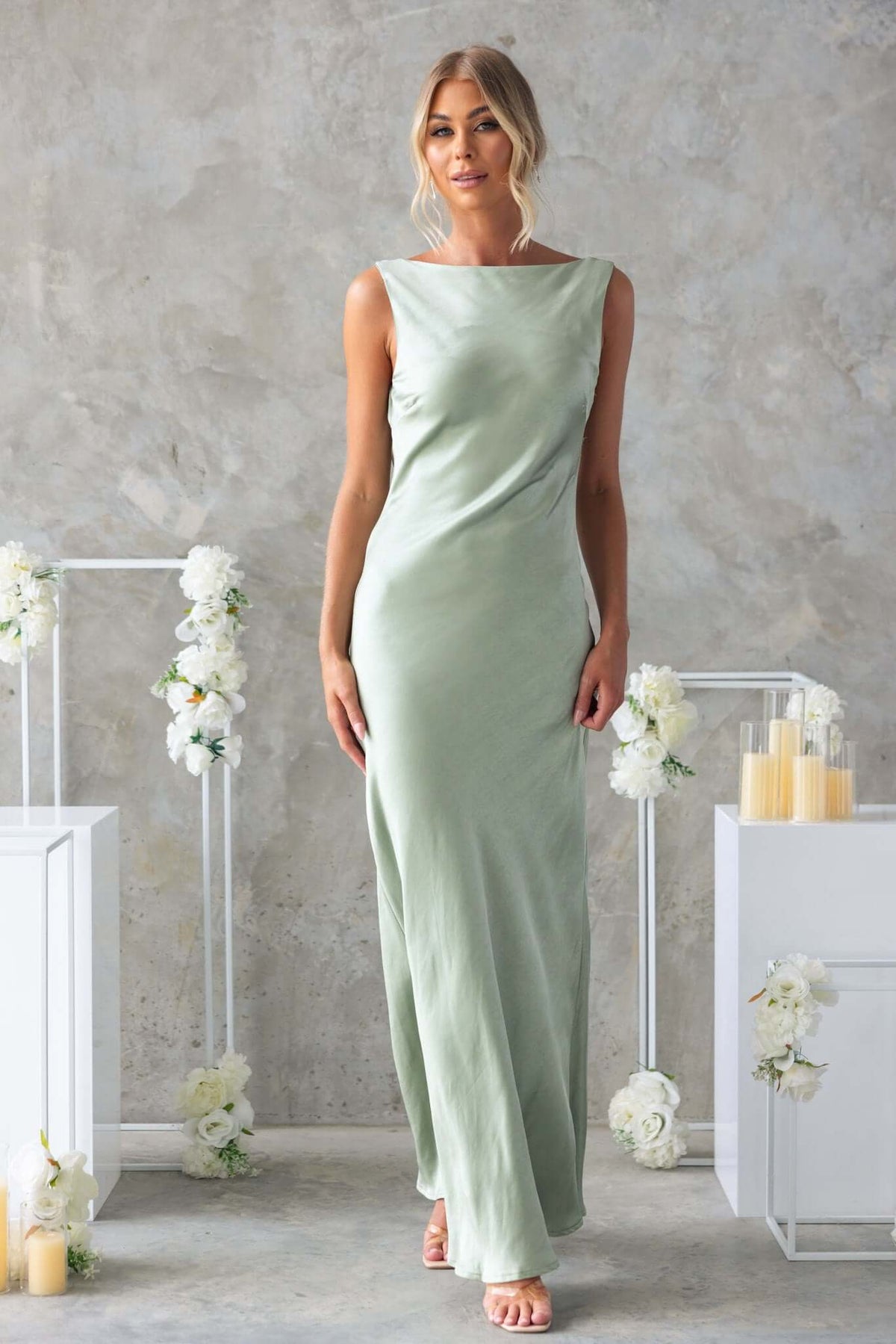 Laurel Maxi Dress - Elegant Satin Look Amaroso Boutique Laurel Maxi Dress - Elegant Satin Look Amaroso Boutique