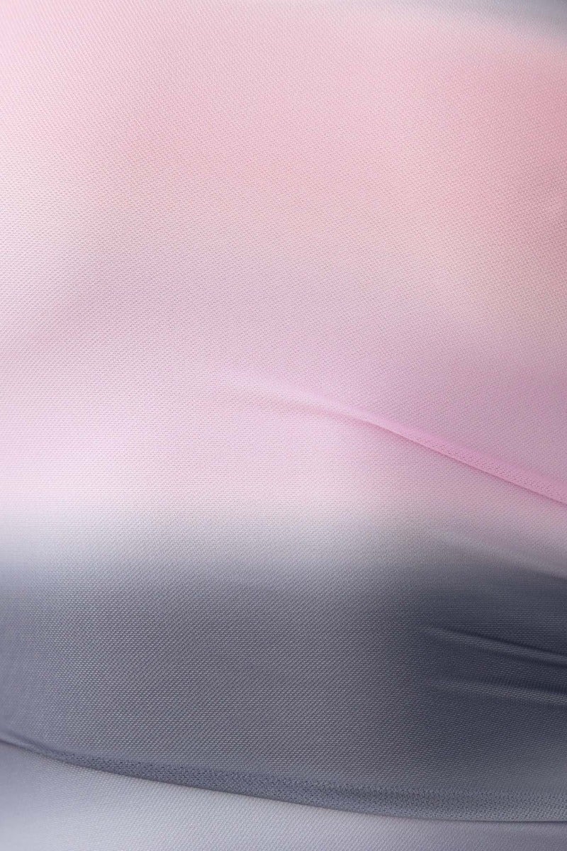 Close-up of soft pink and grey fabric, showcasing the smooth texture and color gradient for the Ready For It Dress.