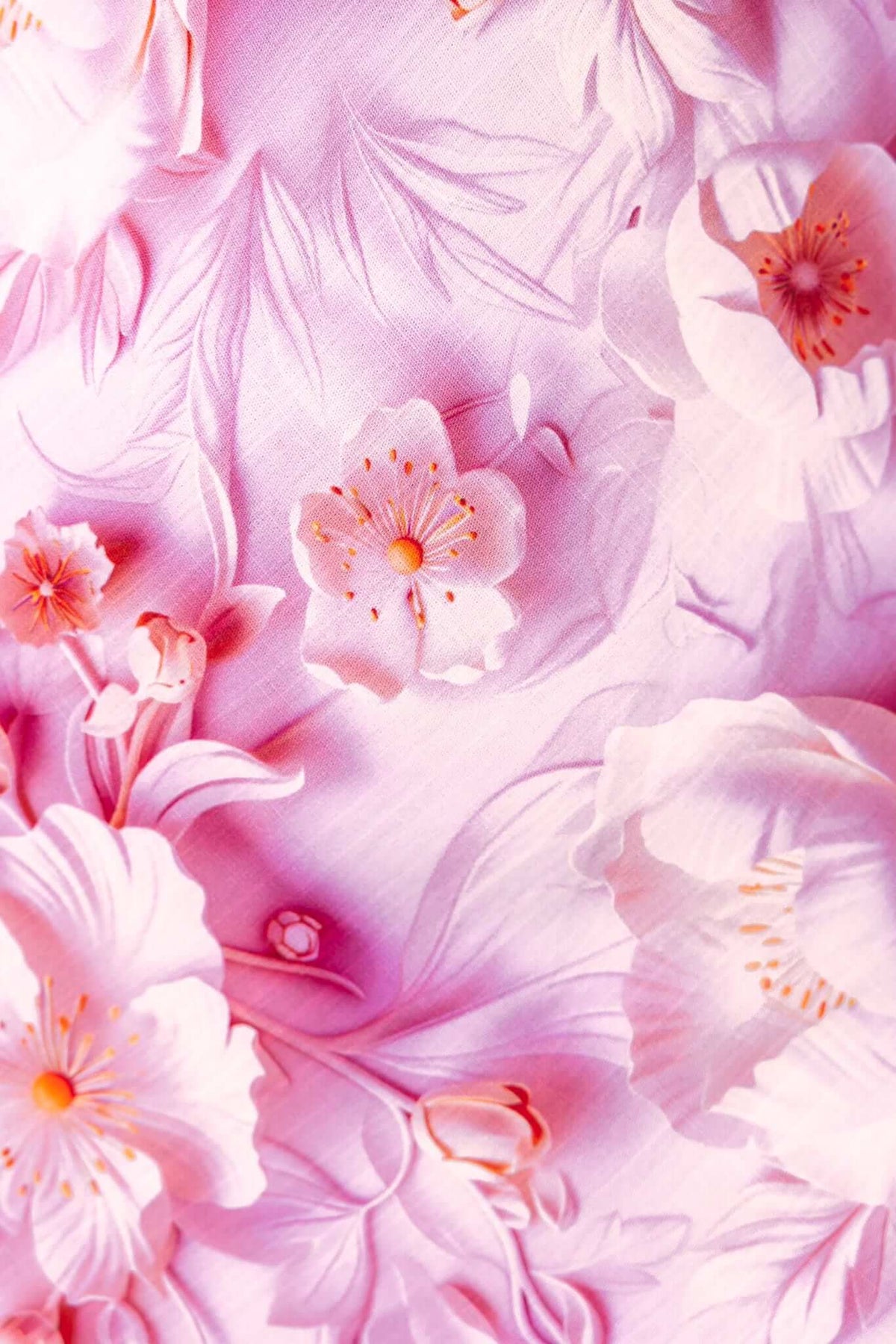 Close-up of elegant pink floral fabric pattern with delicate flowers and leaves, perfect for the Zeek Maxi Dress.