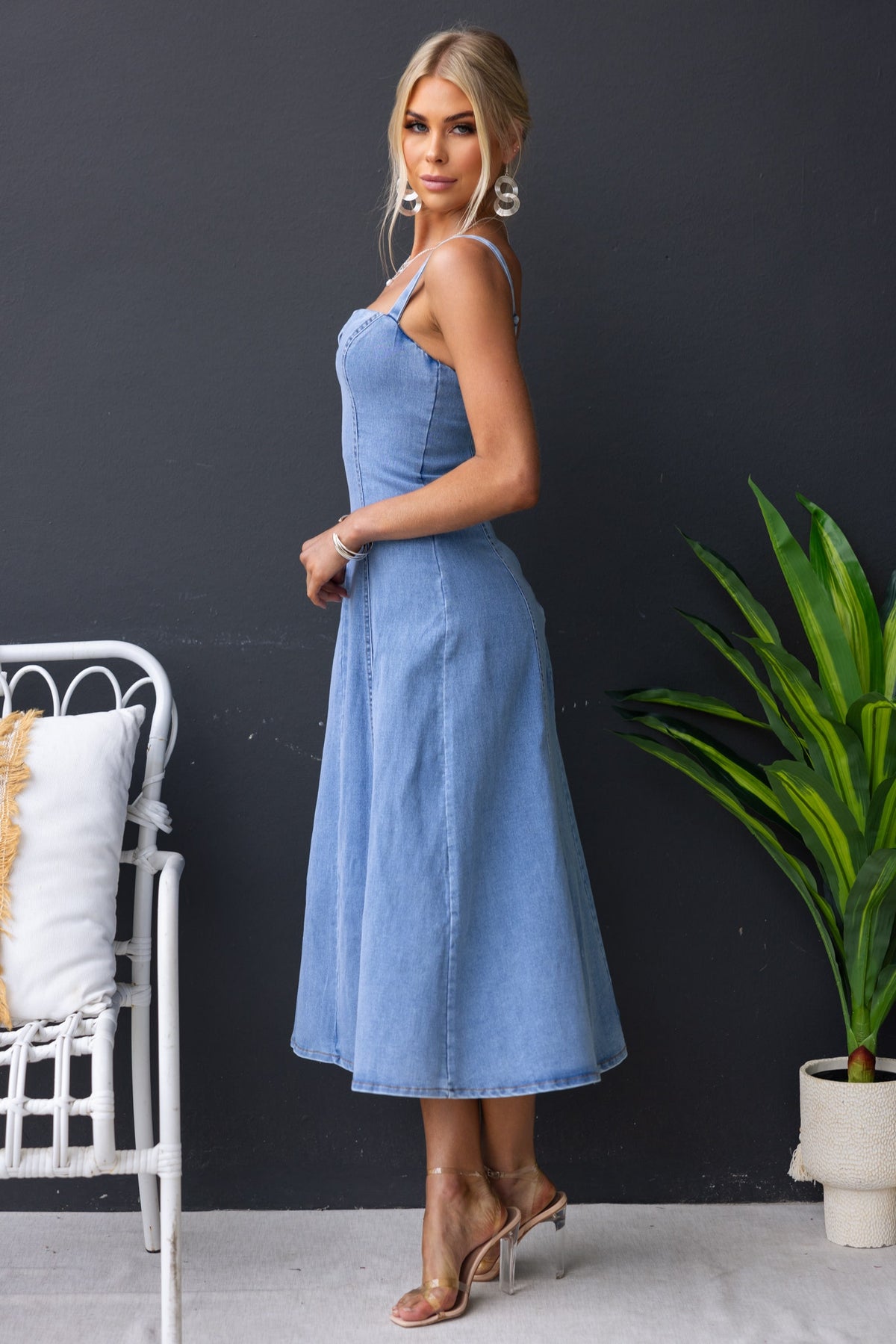 Eren Denim Midi Dress – Amaroso Boutique