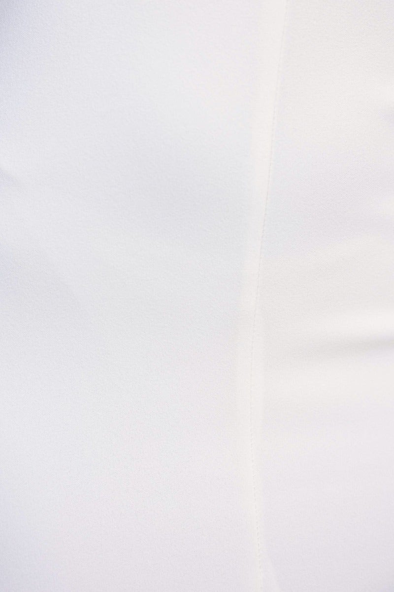 Close-up of the smooth crepe-like fabric of the Octavia Maxi Dress, showcasing its elegant texture.