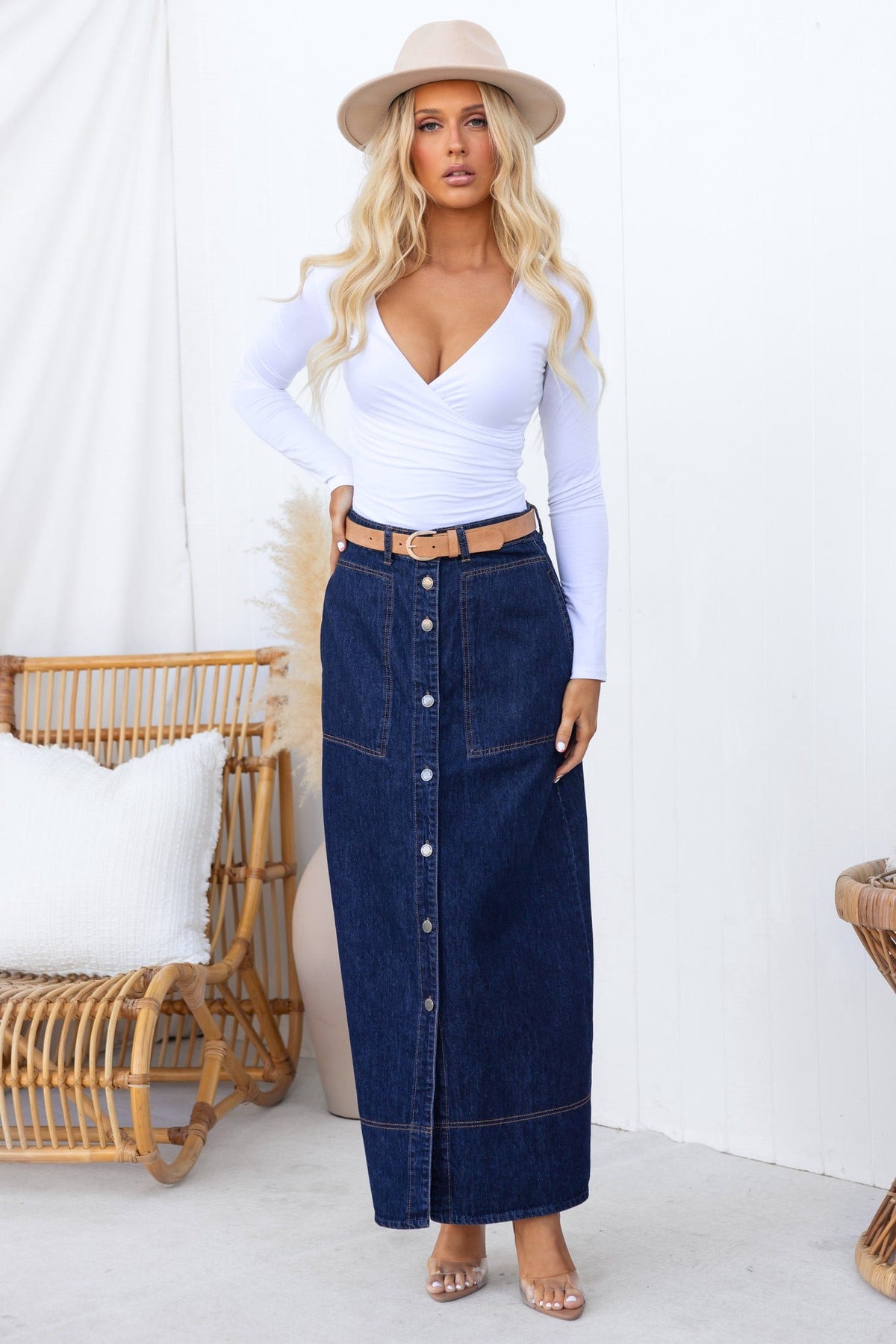 Ashten Denim Maxi Skirt