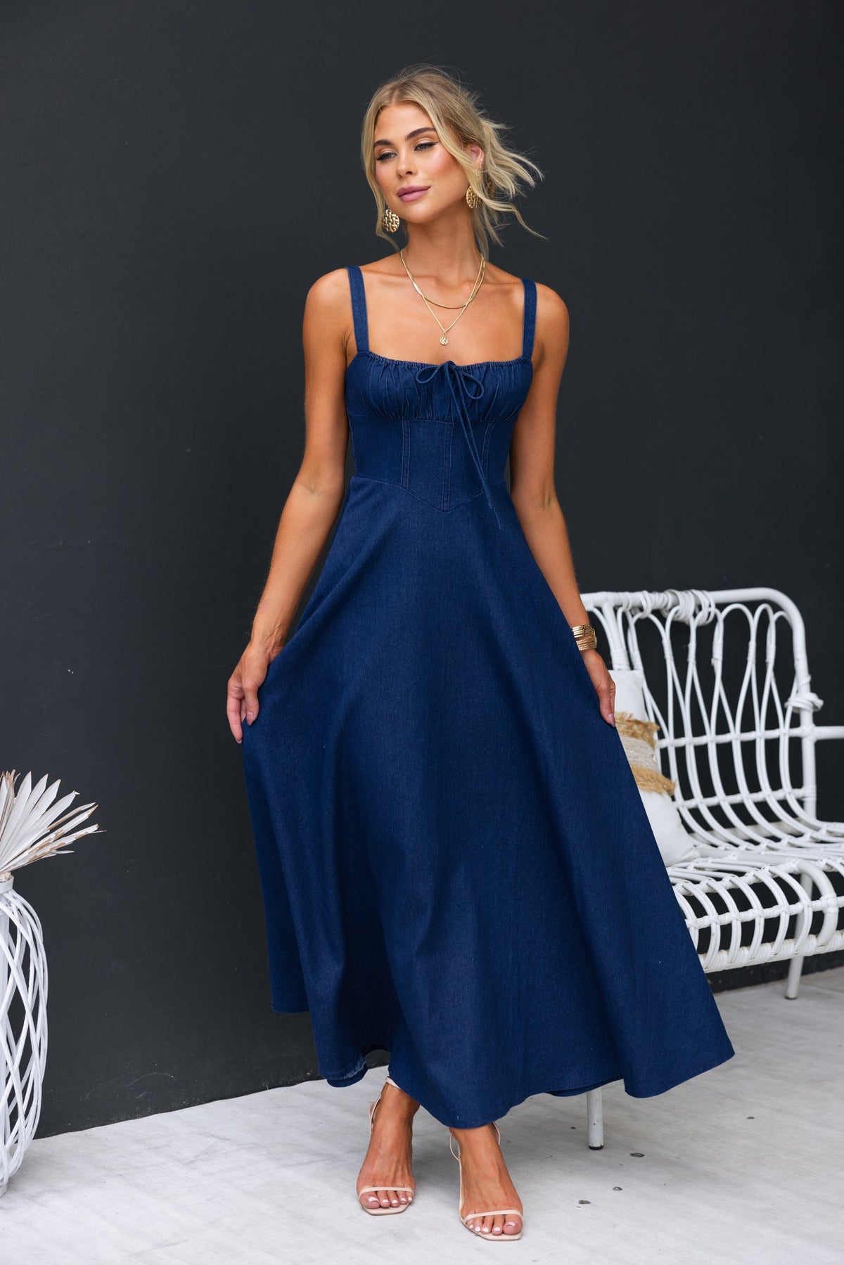 Miller Denim Maxi Dress Amaroso Boutique Miller Denim Maxi Dress Amaroso Boutique
