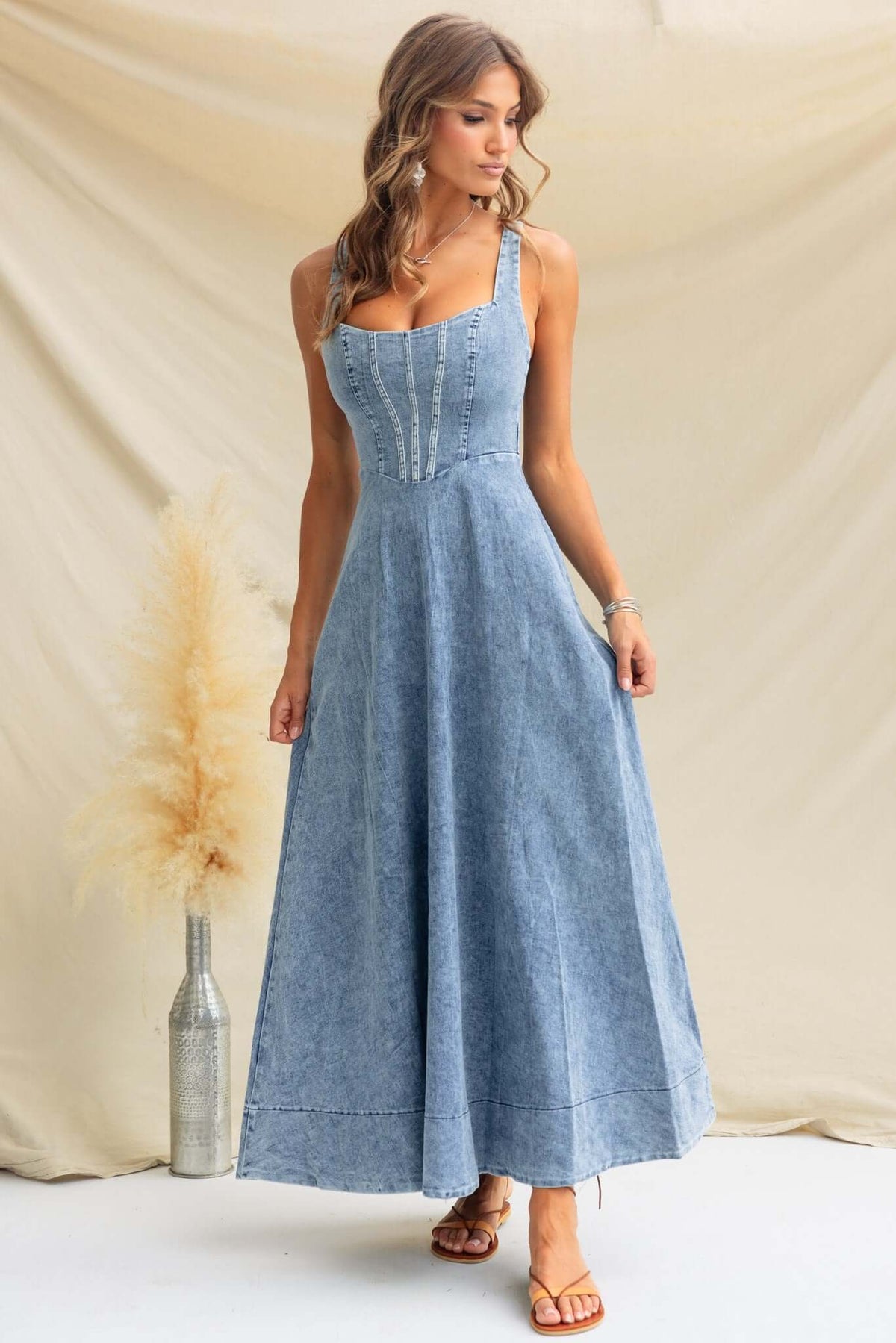 Cannie Denim Maxi Dress
