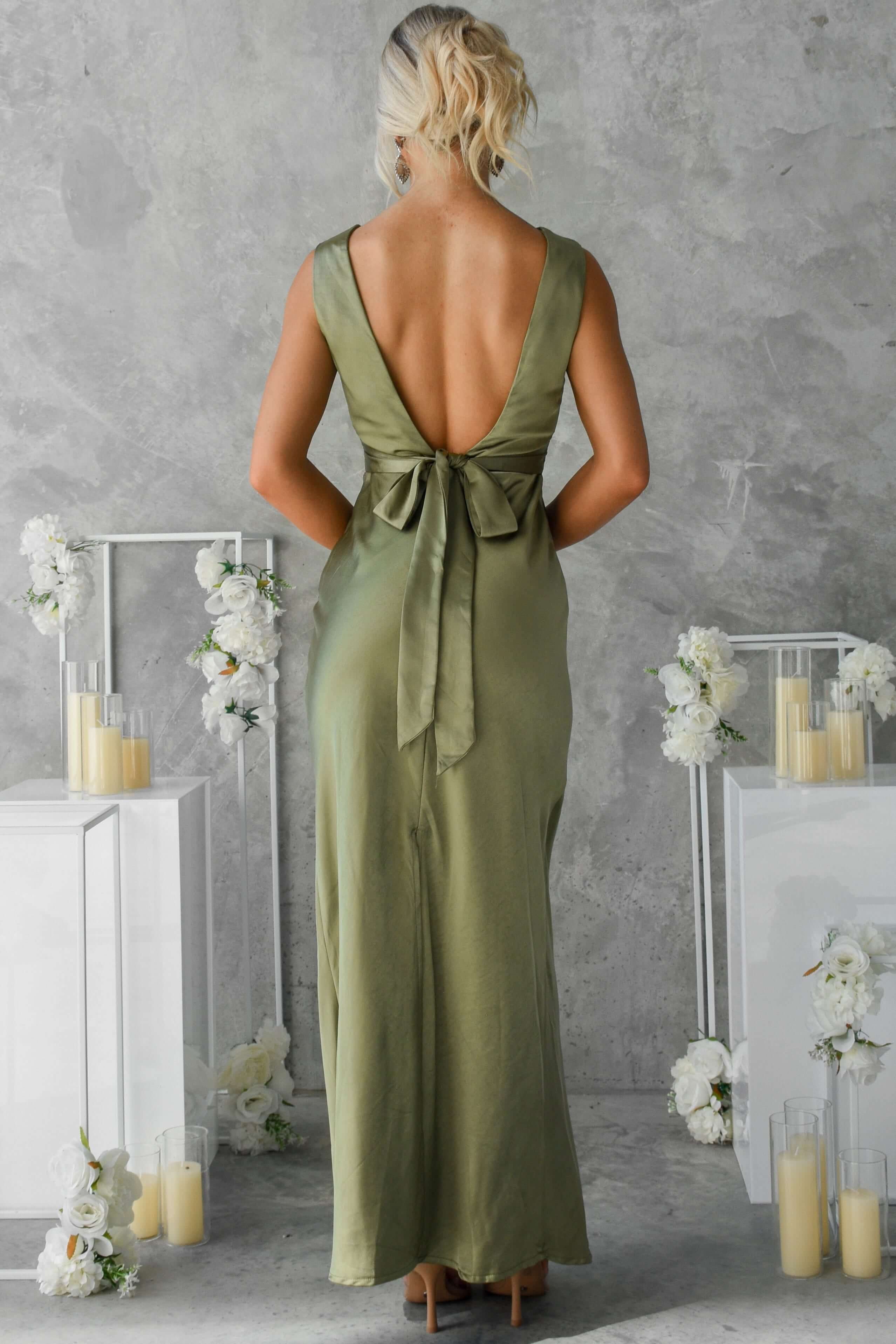 Alika Maxi Dress – Chic Satin Bridal Wear – Amaroso Boutique