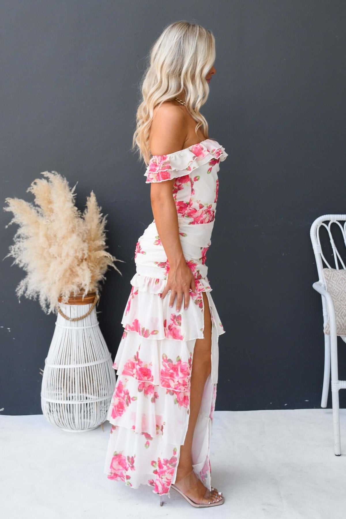 off the shoulder maxi dress australia Pixi Off Shoulder Maxi Dress White