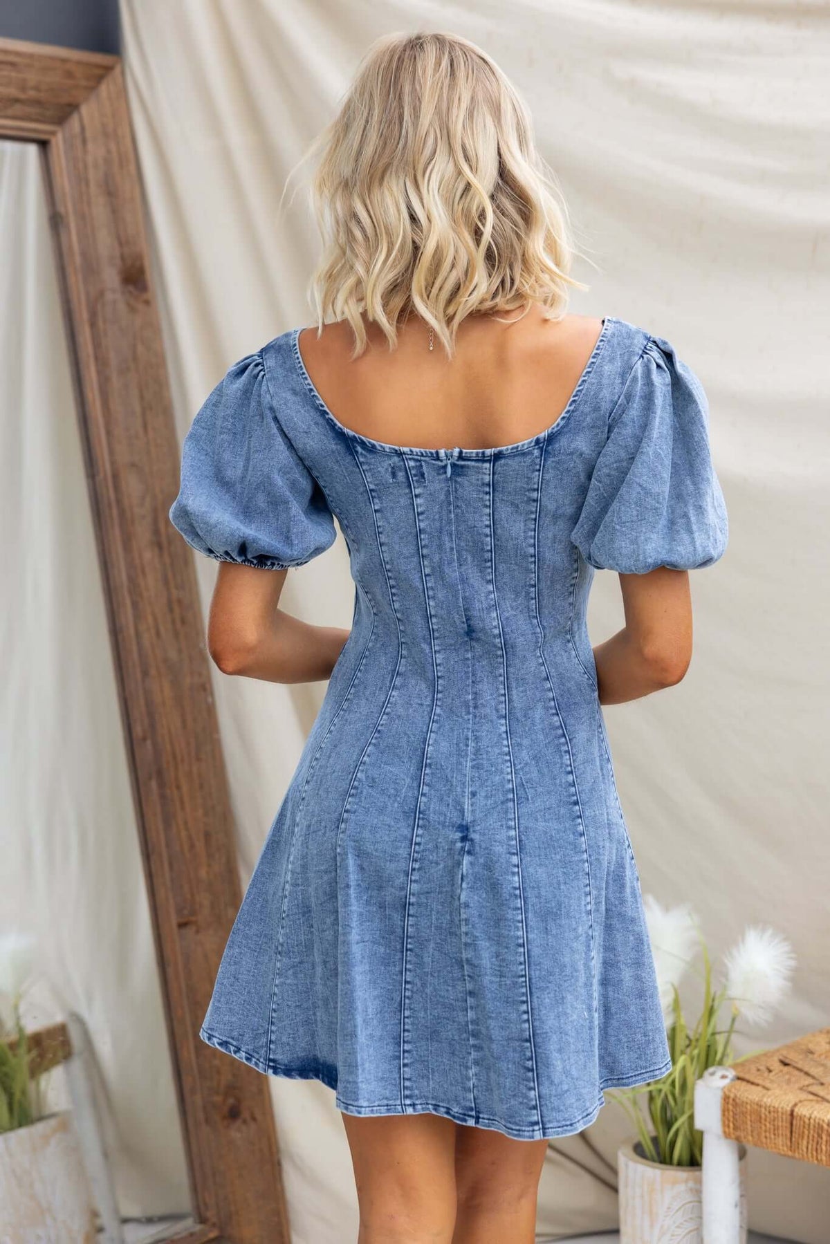 Kirk Denim Dress - Stylish Stretch Denim Amaroso Boutique Kirk Denim Dress - Stylish Stretch Denim Amaroso Boutique